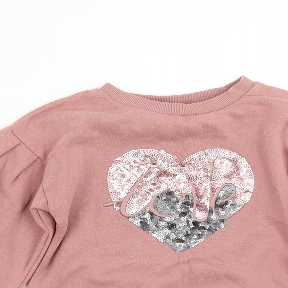 NEXT Girls Pink   Pullover Sweatshirt Size 8 Years