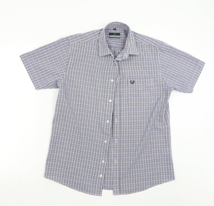 Lincoln Mens Blue Check   Button-Up Size S