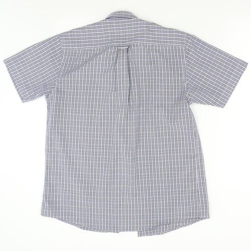 Lincoln Mens Blue Check   Button-Up Size S