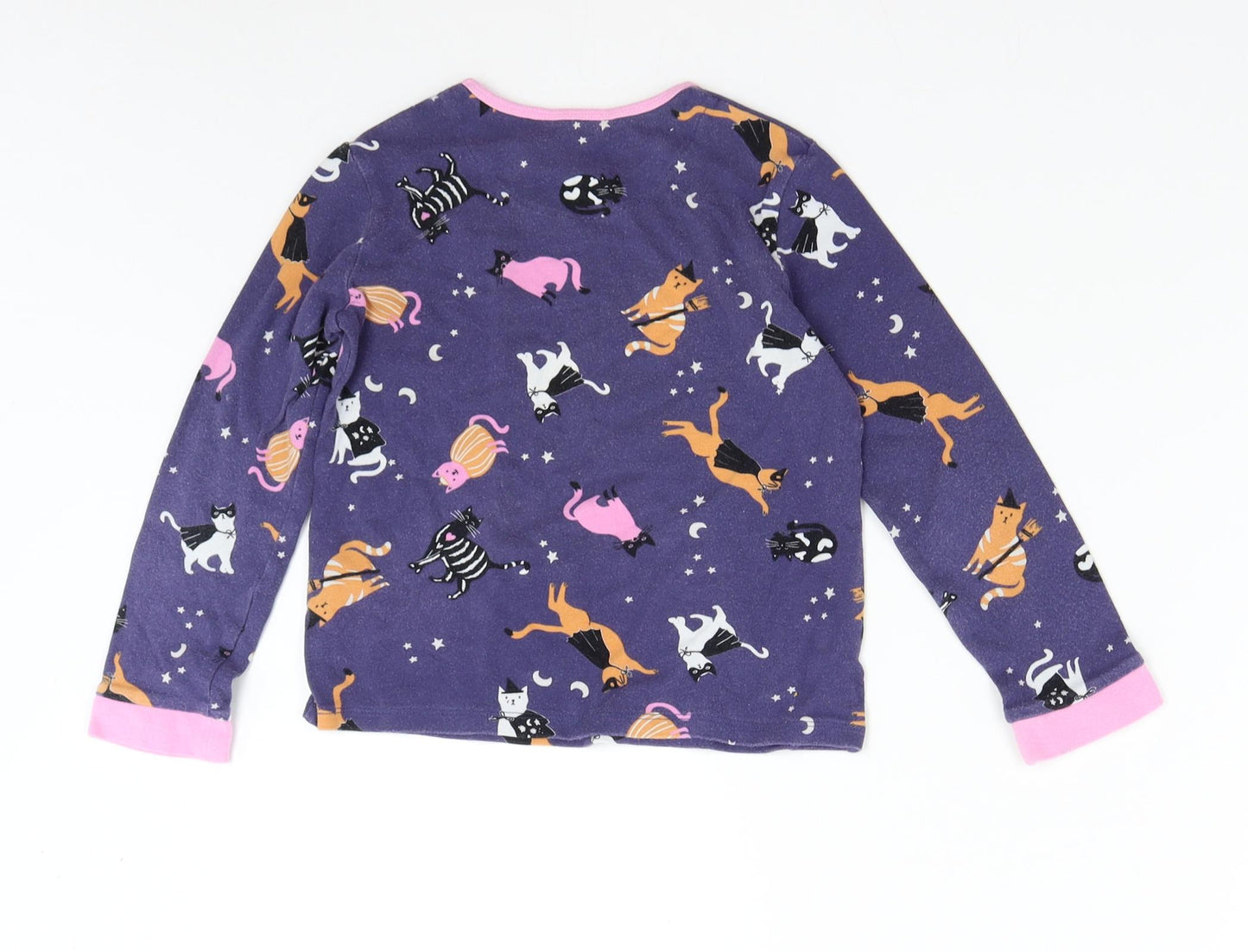 John Lewis Girls Purple Solid  Top Pyjama Top Size 8 Years  - Cats