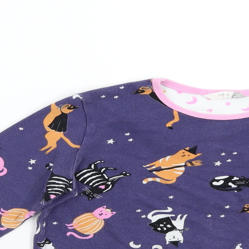John Lewis Girls Purple Solid  Top Pyjama Top Size 8 Years  - Cats