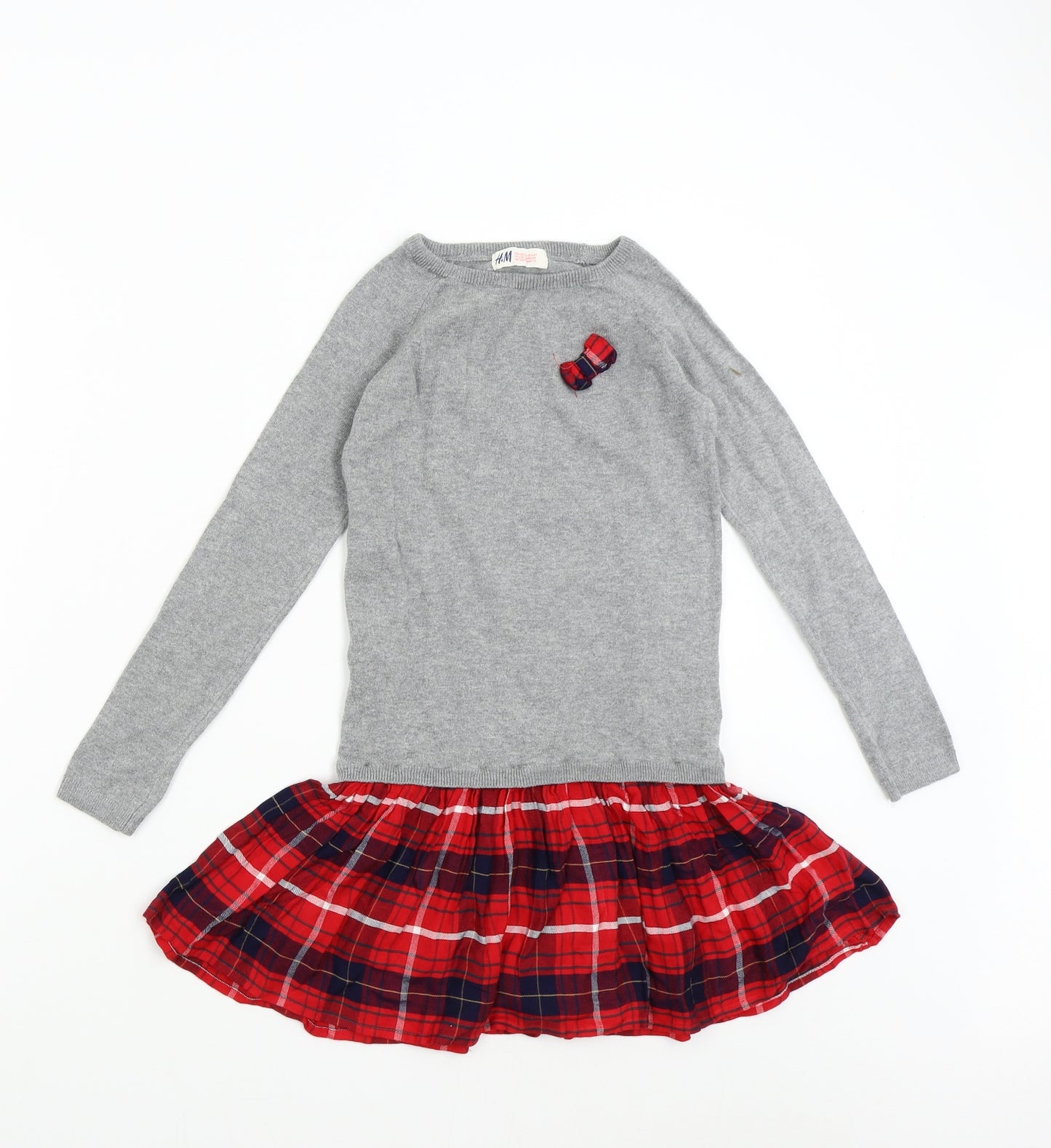 H&M Girls Grey   Jumper Dress  Size 7-8 Years