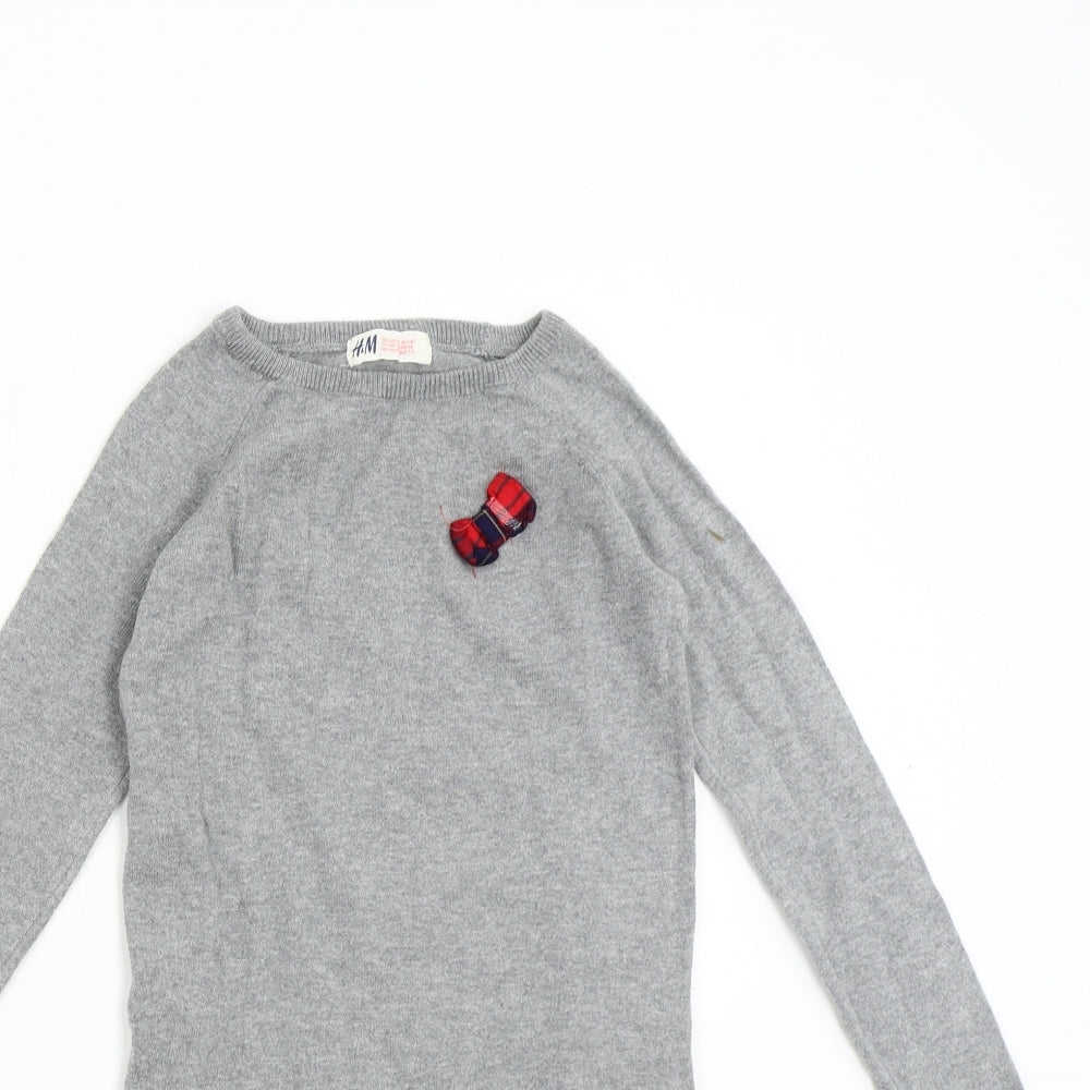 H&M Girls Grey   Jumper Dress  Size 7-8 Years