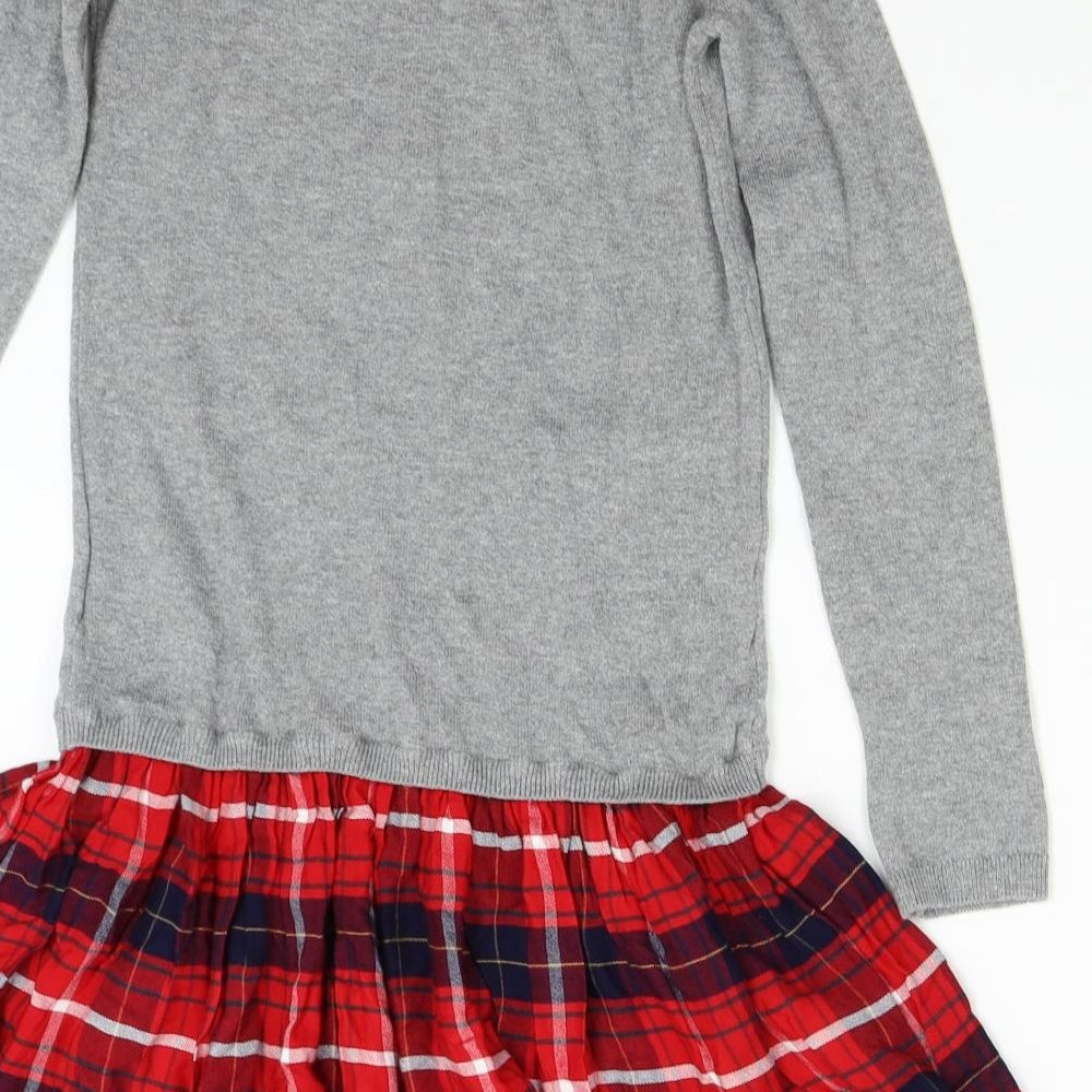 H&M Girls Grey   Jumper Dress  Size 7-8 Years