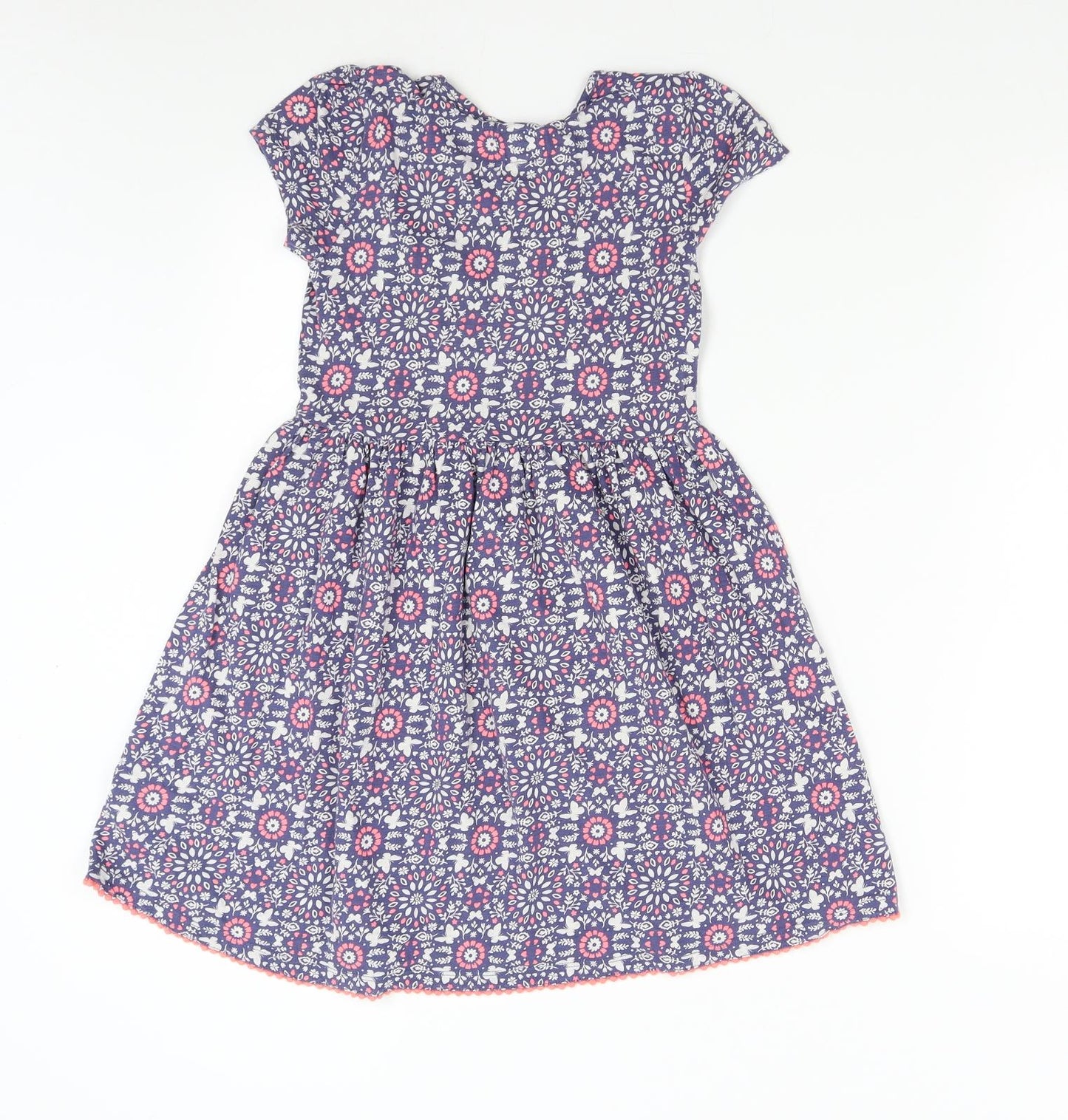 Mantaray Girls Blue Floral  T-Shirt Dress  Size 8-9 Years
