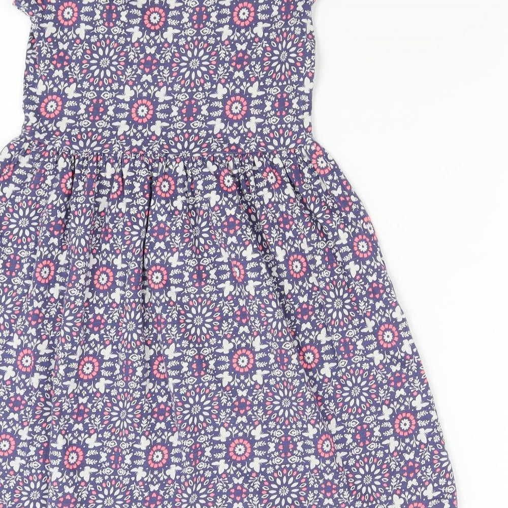 Mantaray Girls Blue Floral  T-Shirt Dress  Size 8-9 Years