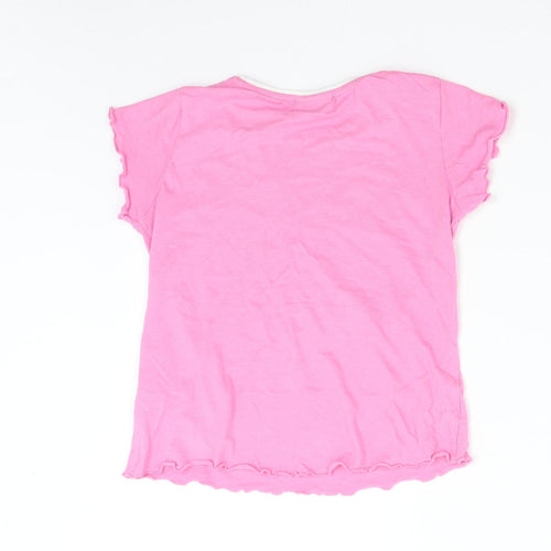 Matalan Girls Pink   Basic T-Shirt Size 9 Years  - Cheer Squad