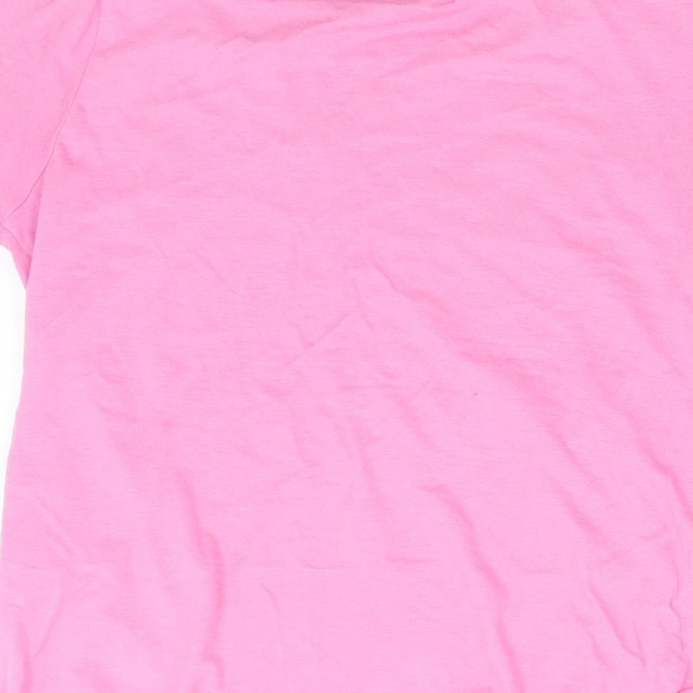 Matalan Girls Pink   Basic T-Shirt Size 9 Years  - Cheer Squad