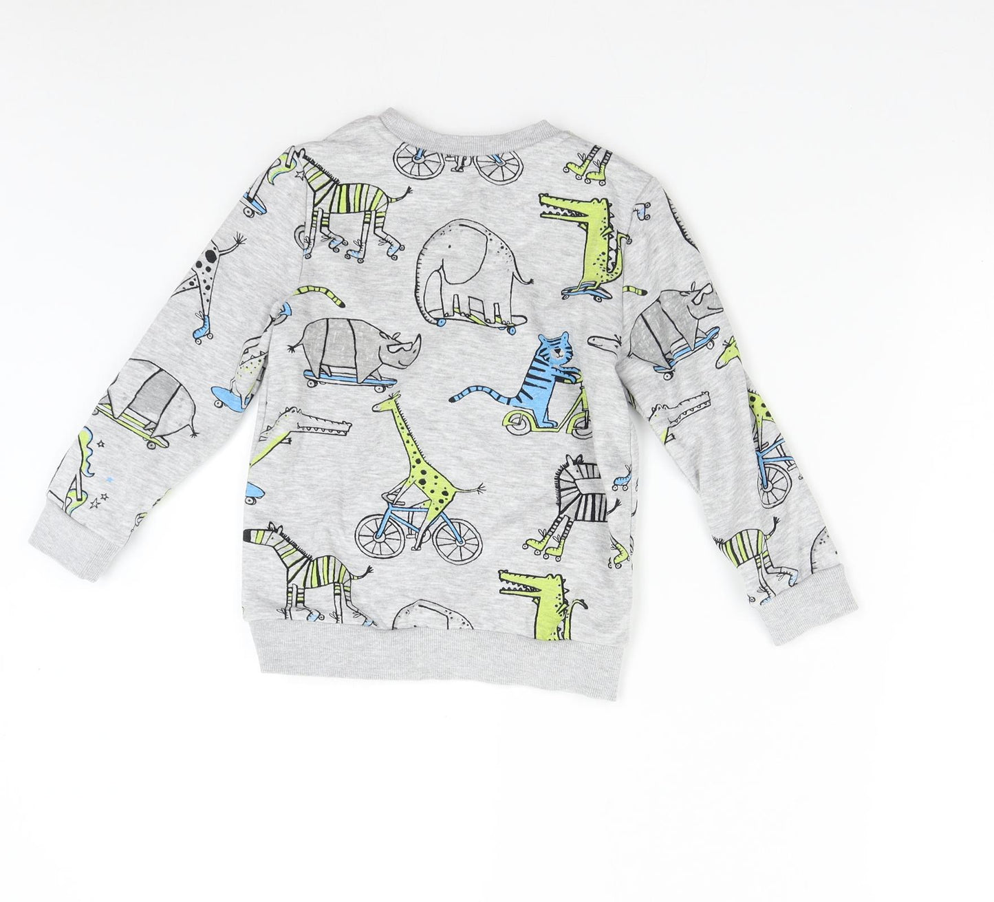 F&F Boys Grey   Pullover Sweatshirt Size 5-6 Years  - Animals