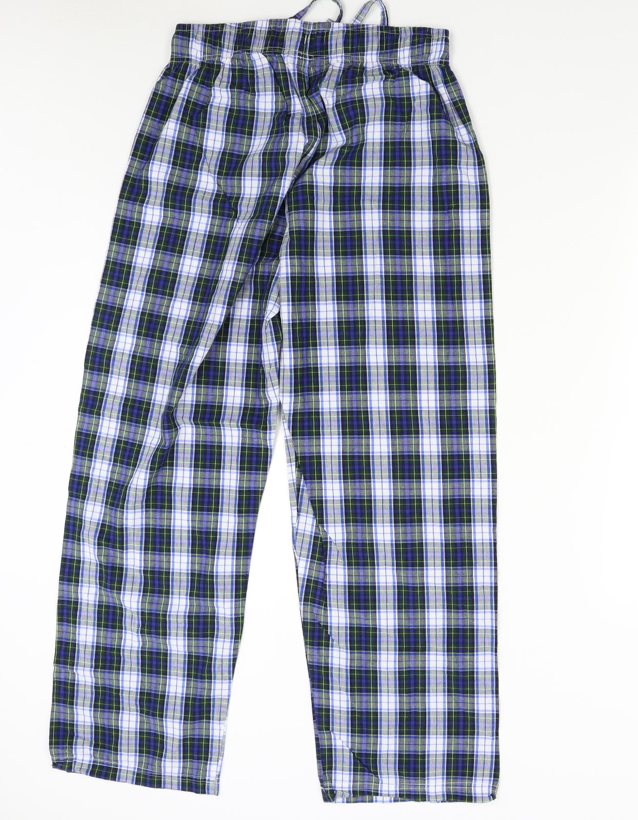 TU Mens Blue Check   Pyjama Pants Size M