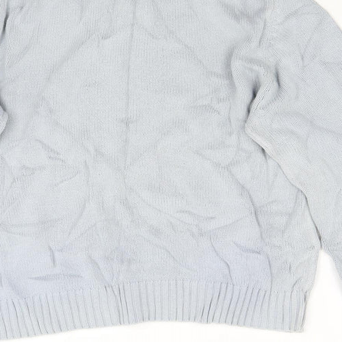 Hawkshead Mens Blue  Knit Henley Jumper Size L