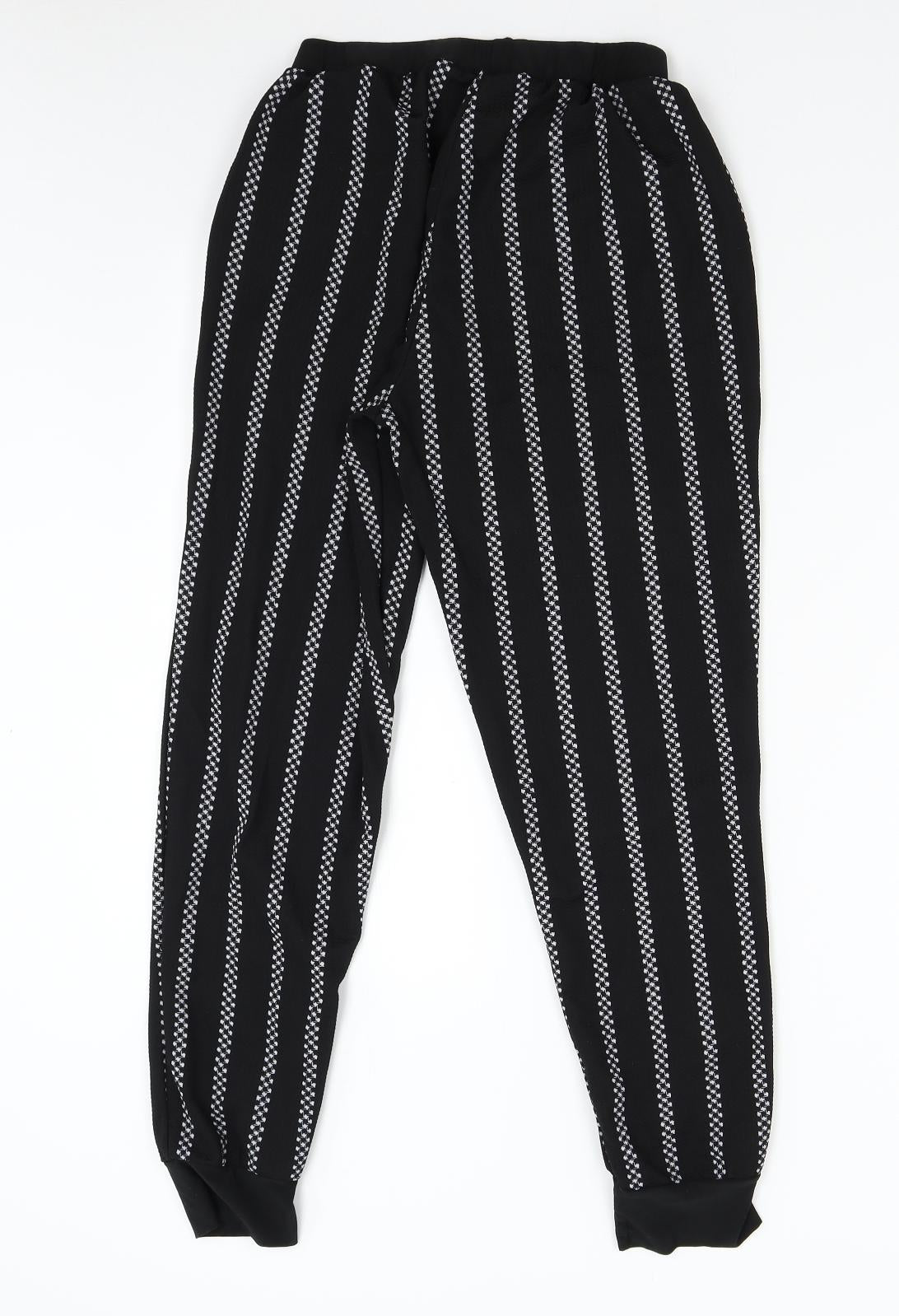Preworn Womens Black Striped  Sweatpants Trousers Size S L26 in