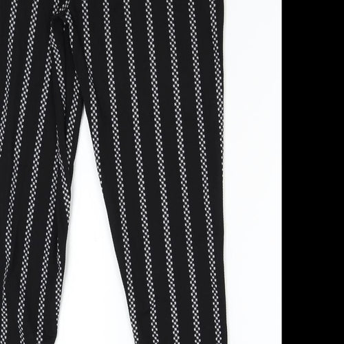 Preworn Womens Black Striped  Sweatpants Trousers Size S L26 in