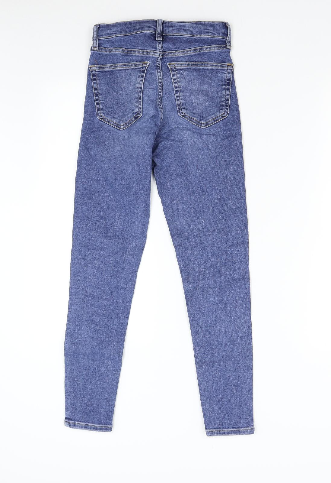 Topshop Womens Blue  Denim Skinny Jeans Size 26 L30 in