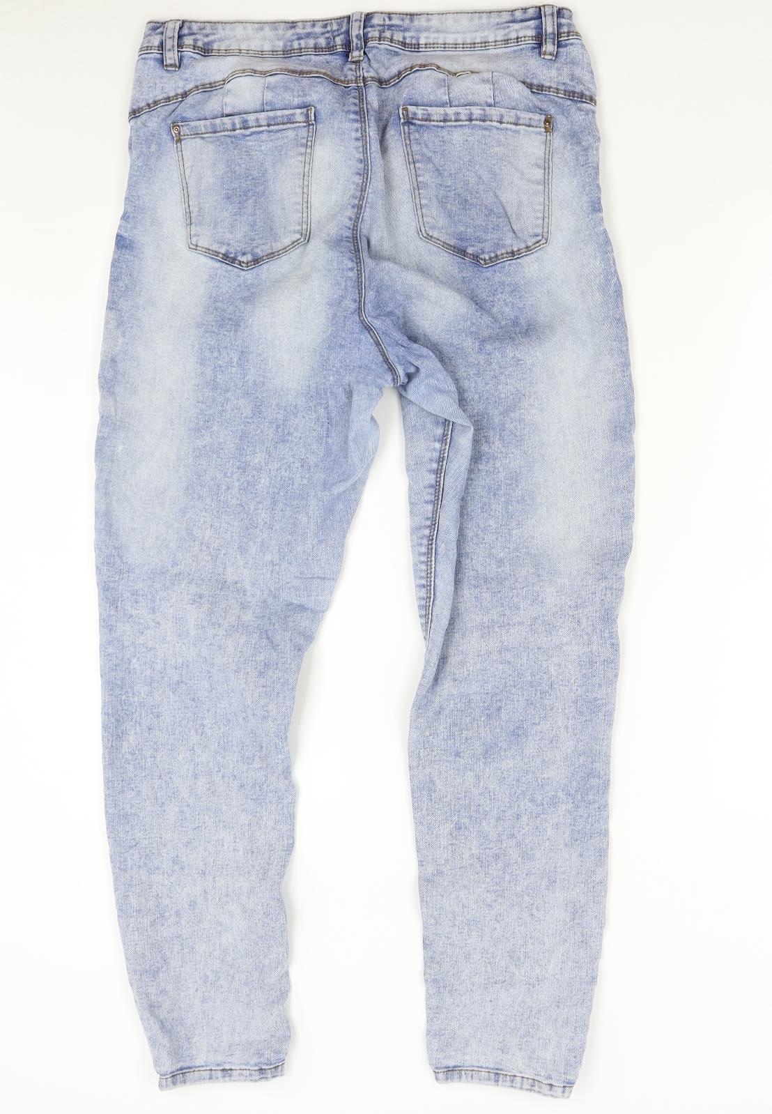 Primark Womens Blue  Denim Tapered Jeans Size 18 L28 in