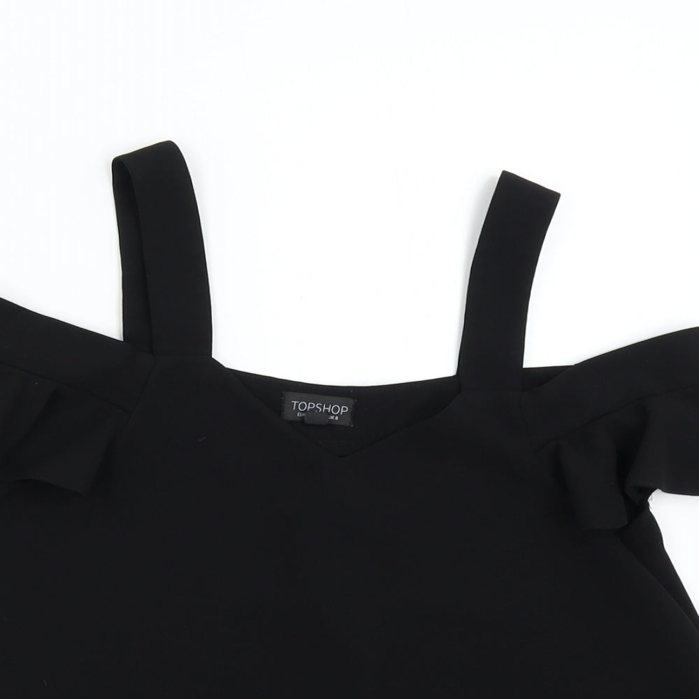 Topshop Womens Black   Basic Blouse Size 8