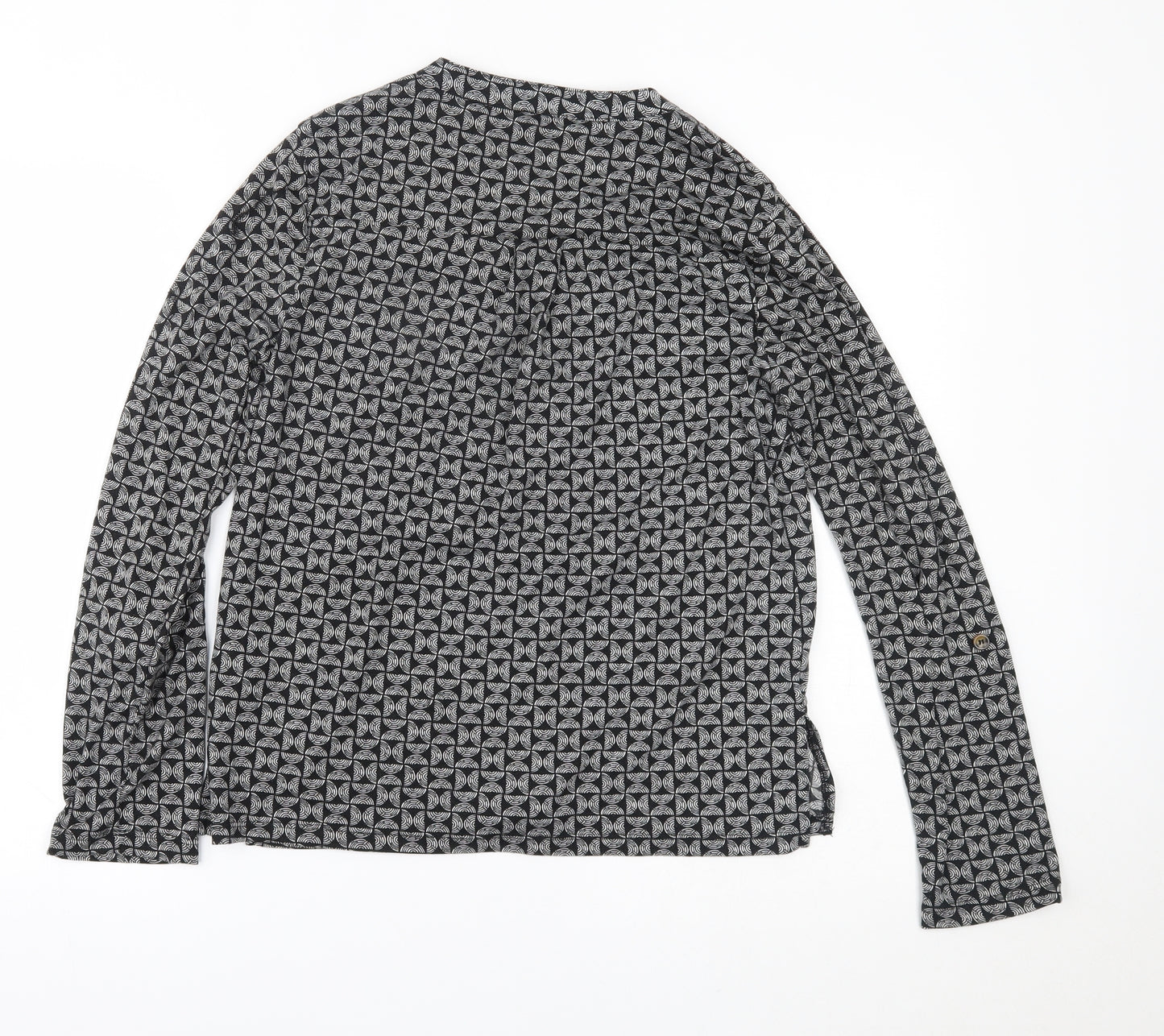 Principles Womens Black Geometric  Basic Button-Up Size 12