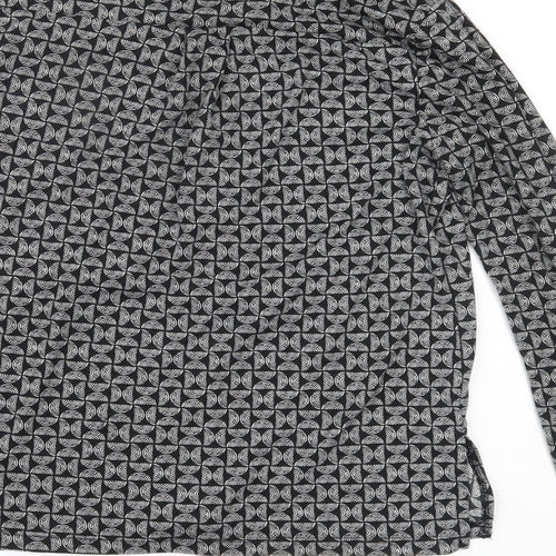Principles Womens Black Geometric  Basic Button-Up Size 12