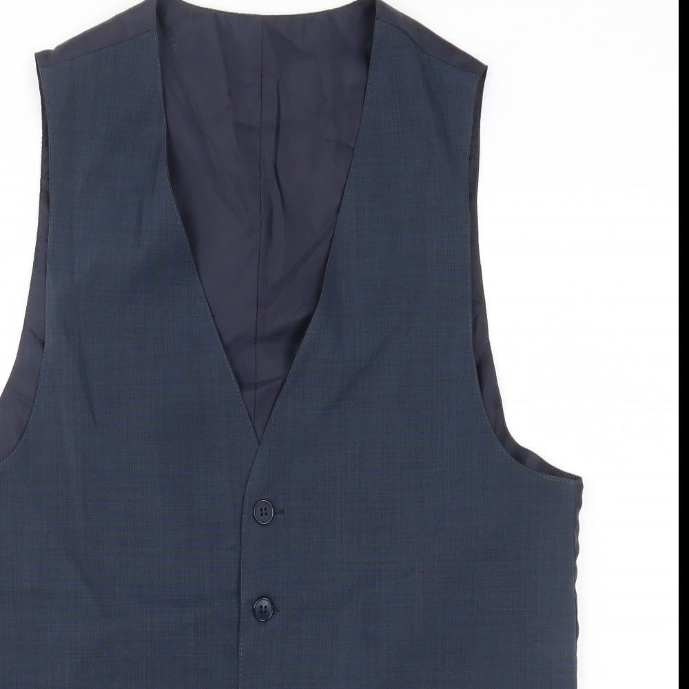 ribas Mens Blue   Jacket Suit Waistcoat Size 48