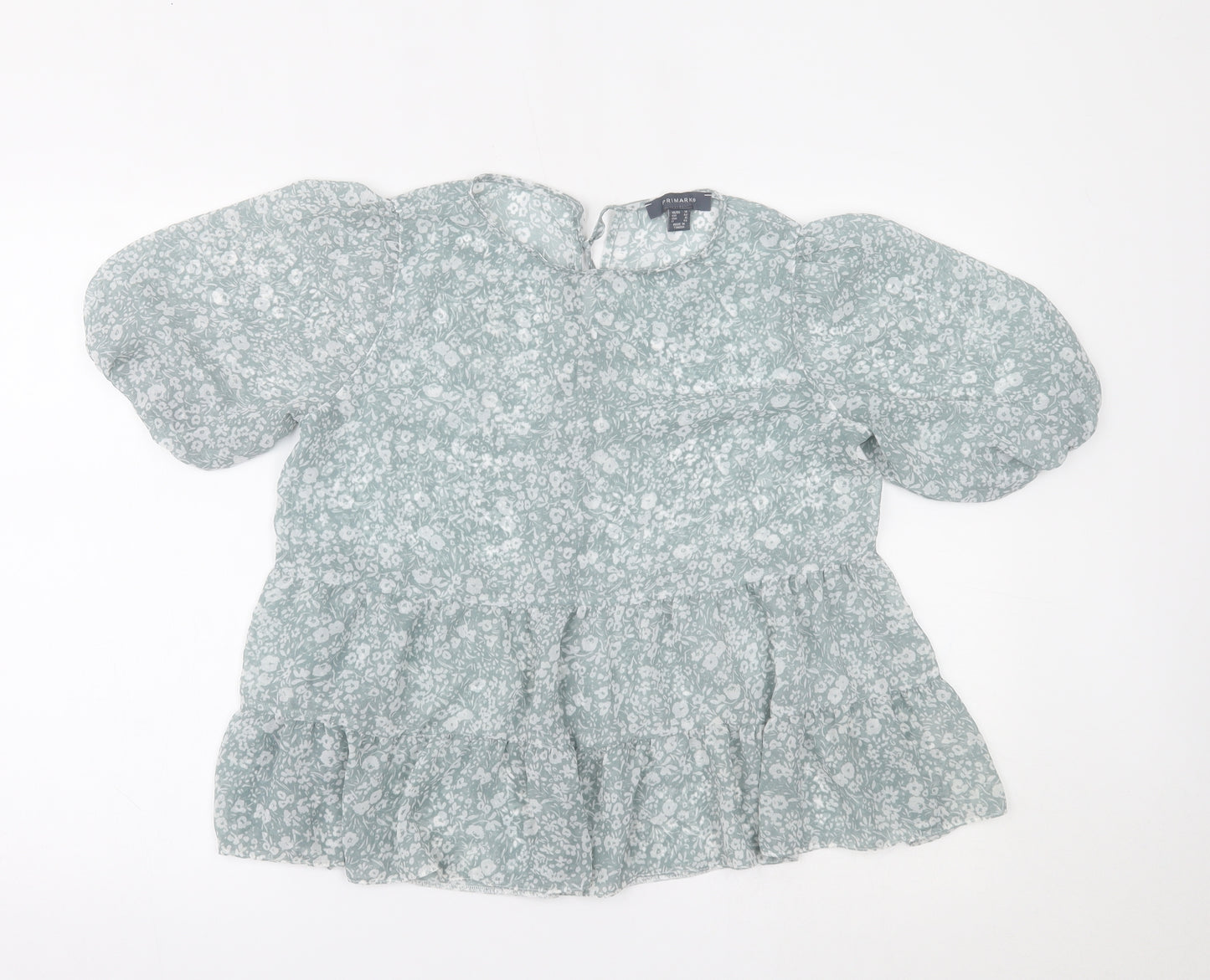 Primark Womens Green Floral  Basic Blouse Size 14