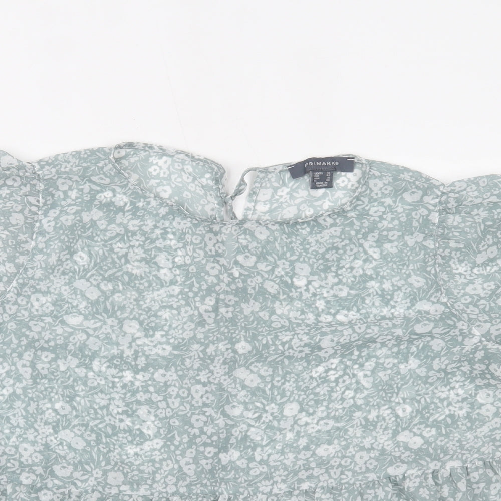 Primark Womens Green Floral  Basic Blouse Size 14
