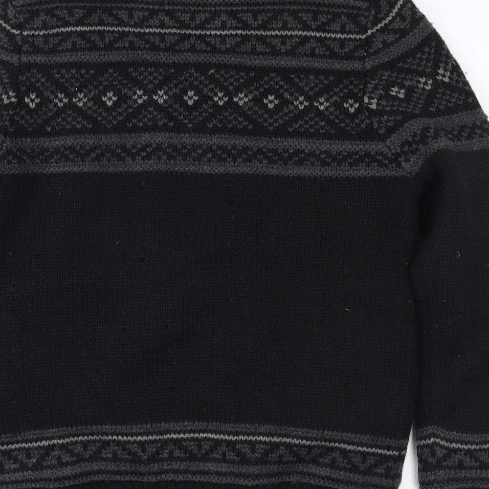 TU Mens Black Fair Isle  Jacket  Size S