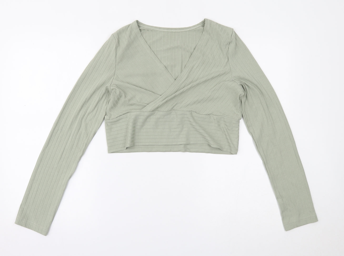 SheIn Womens Green   Cropped Blouse Size XL