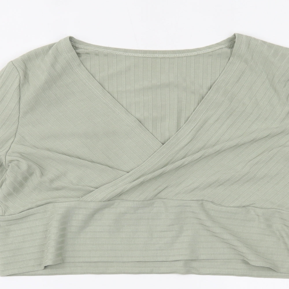 SheIn Womens Green   Cropped Blouse Size XL