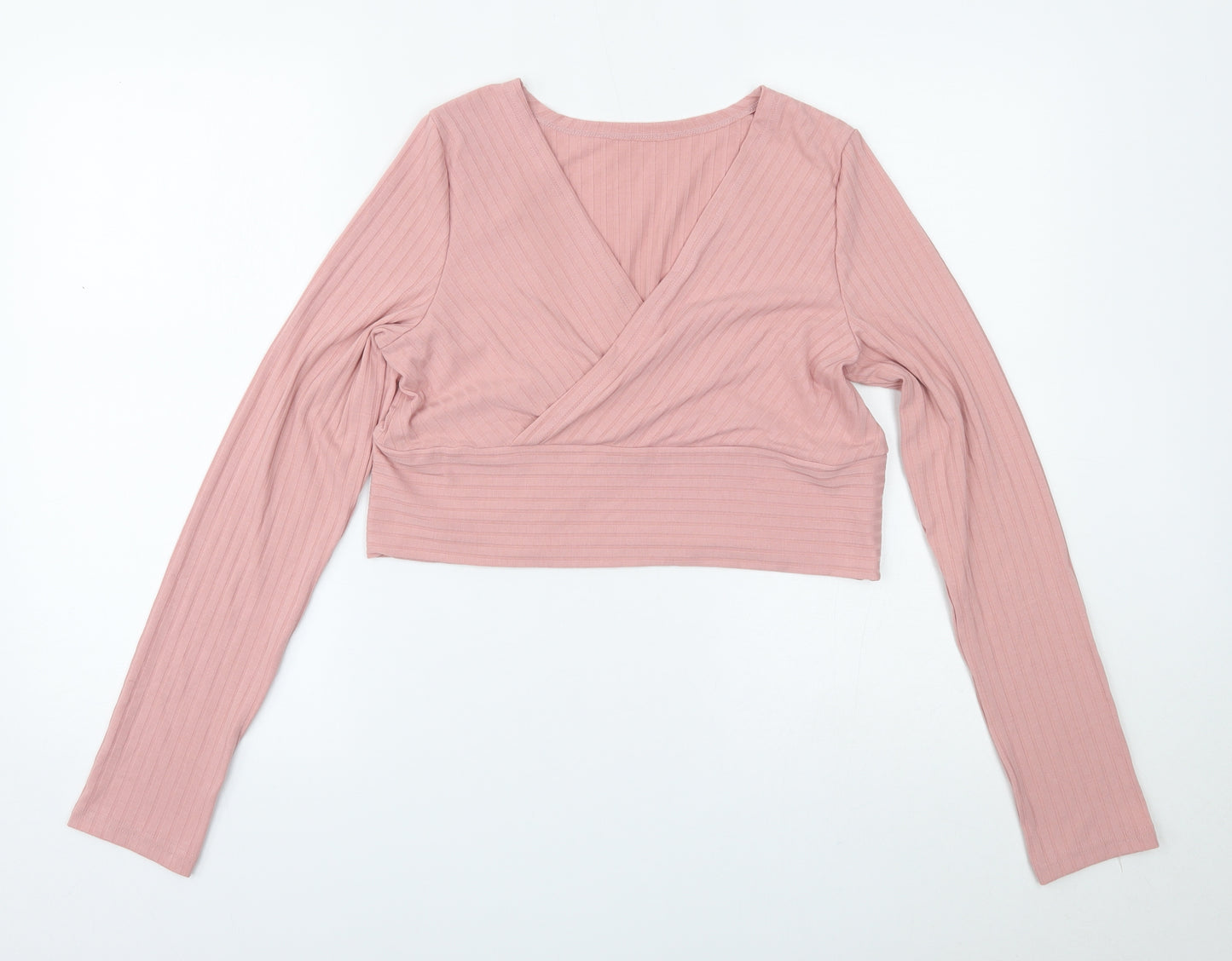 SheIn Womens Pink   Cropped Blouse Size XL