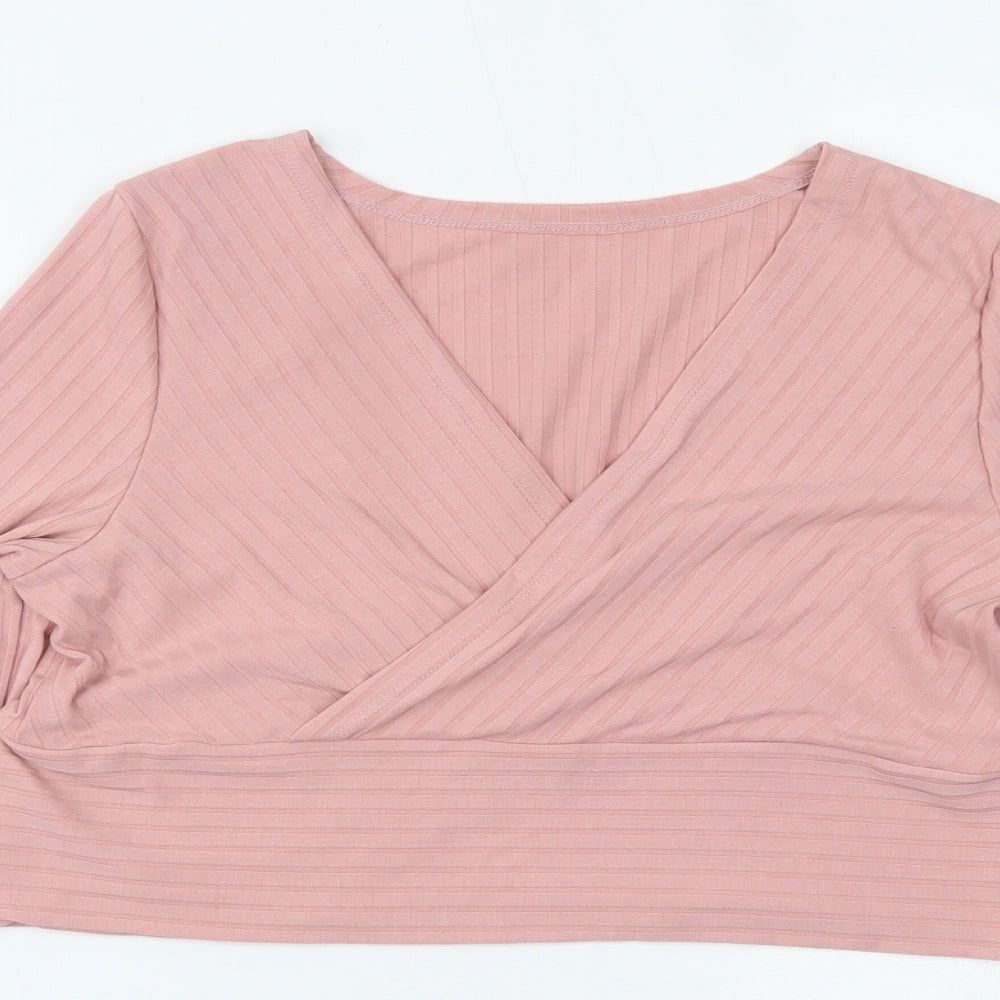 SheIn Womens Pink   Cropped Blouse Size XL