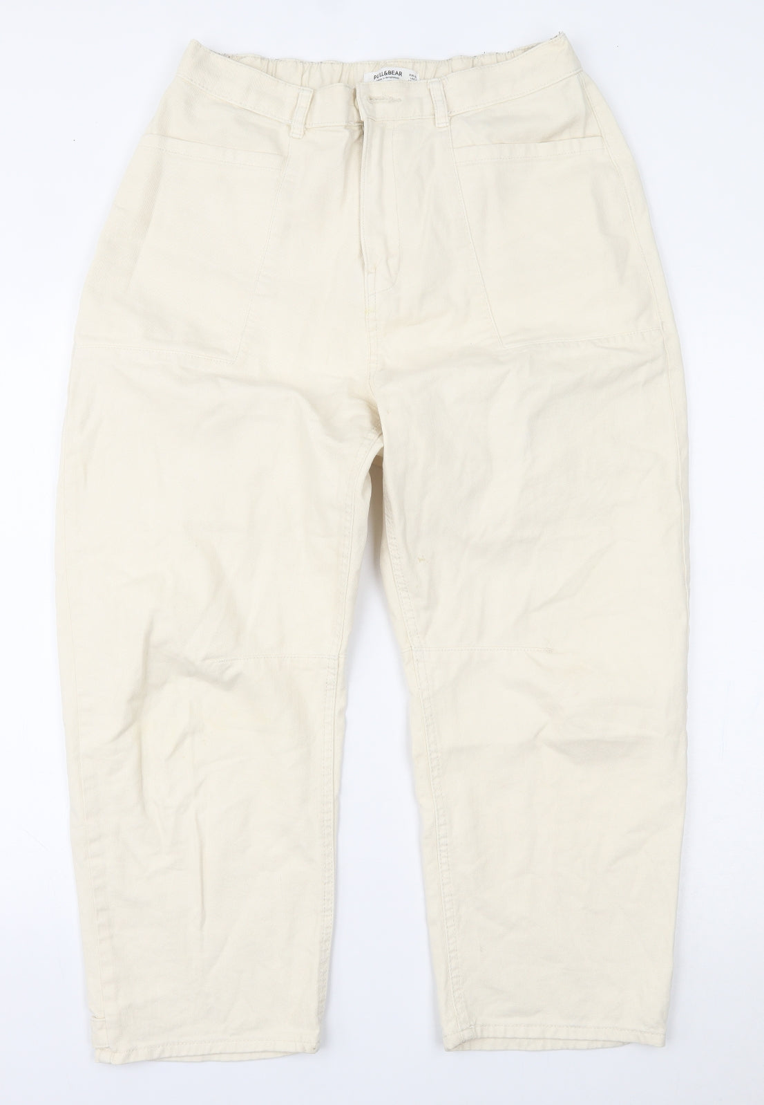 Pull&Bear Womens Ivory   Trousers  Size 12 L23 in