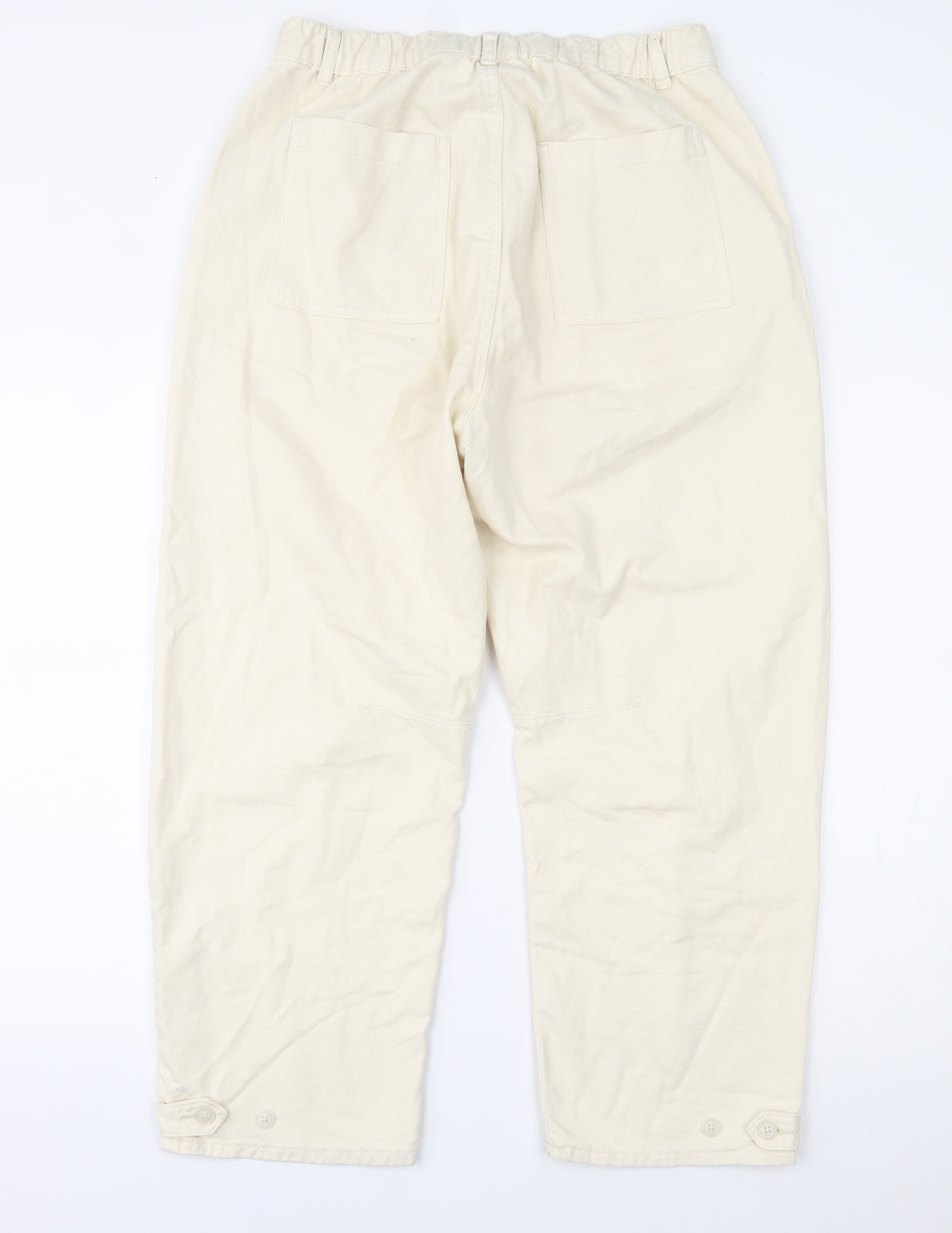 Pull&Bear Womens Ivory   Trousers  Size 12 L23 in