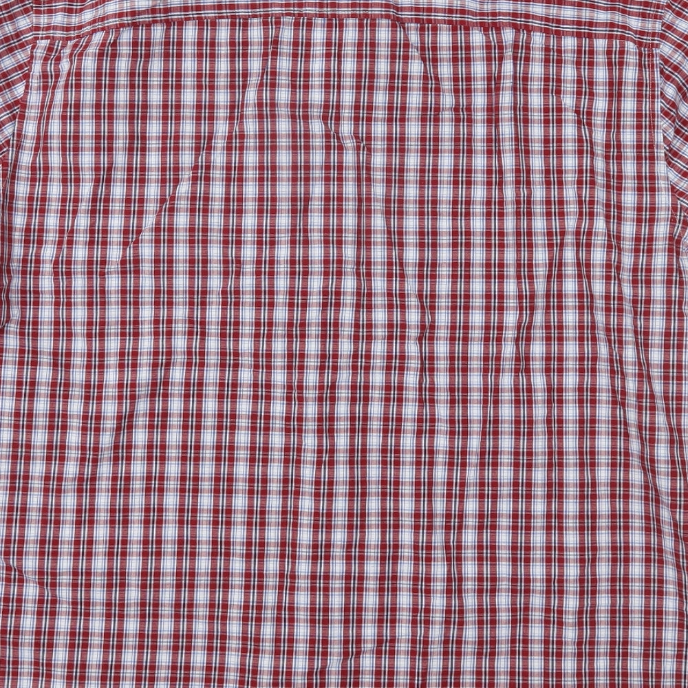 F&F Mens Red Plaid   Button-Up Size 2XL
