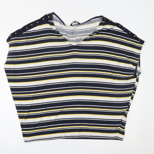 F&F Womens Blue Striped  Basic Blouse Size 18