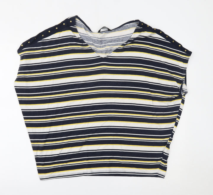 F&F Womens Blue Striped Basic Blouse Size 18