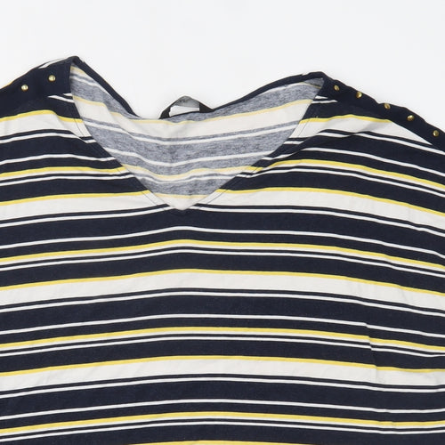 F&F Womens Blue Striped  Basic Blouse Size 18