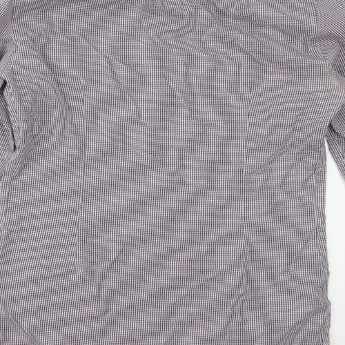 Marks and Spencer Mens Blue Plaid   Button-Up Size 14.5