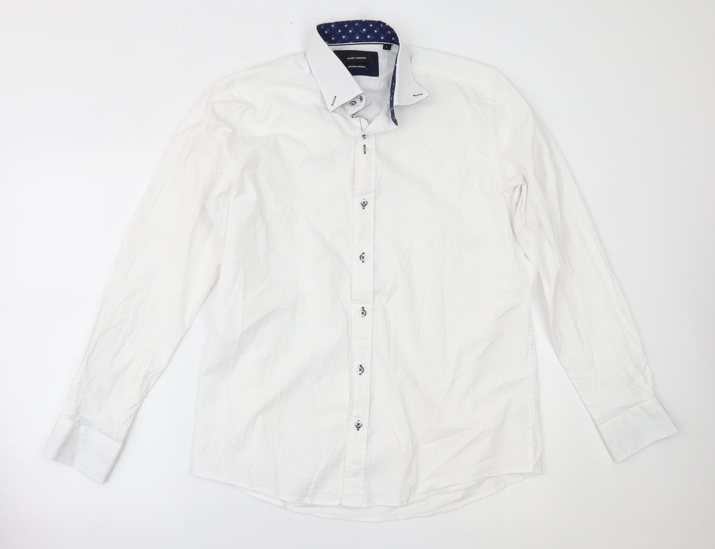 Guide London Mens White    Dress Shirt Size L