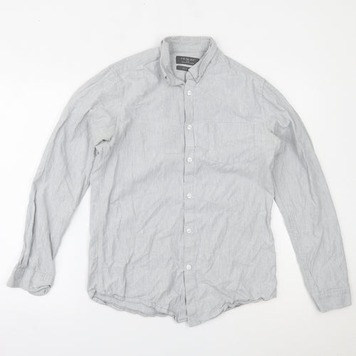 Primark Mens Grey    Button-Up Size S