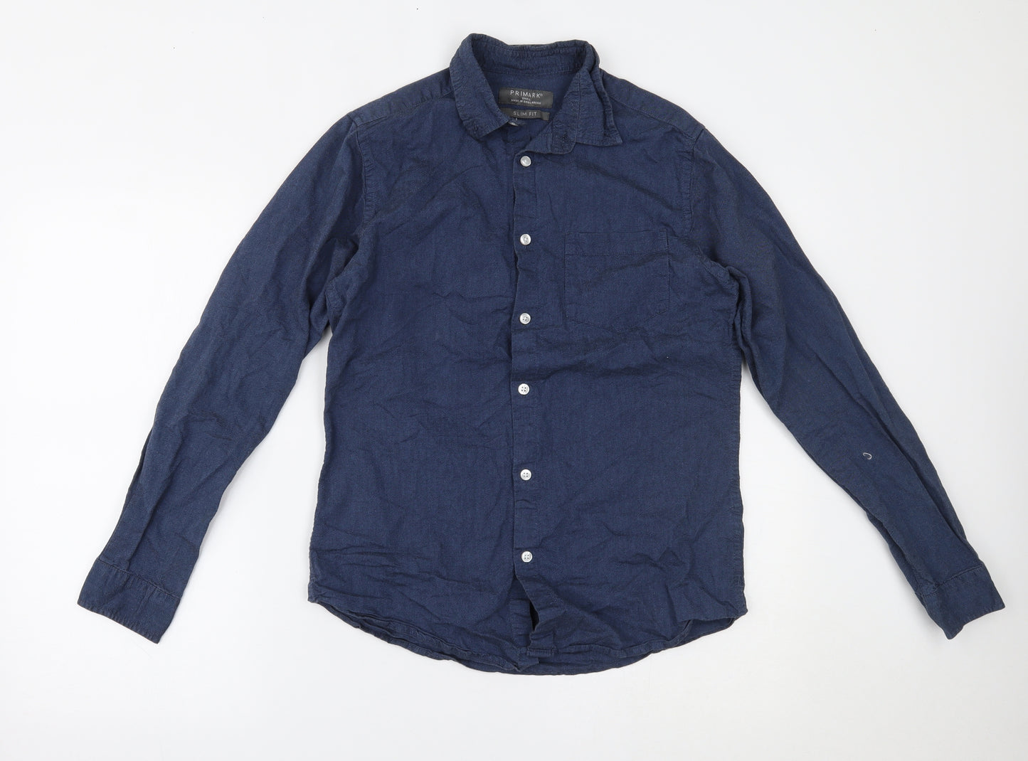 Primark Mens Blue    Button-Up Size S