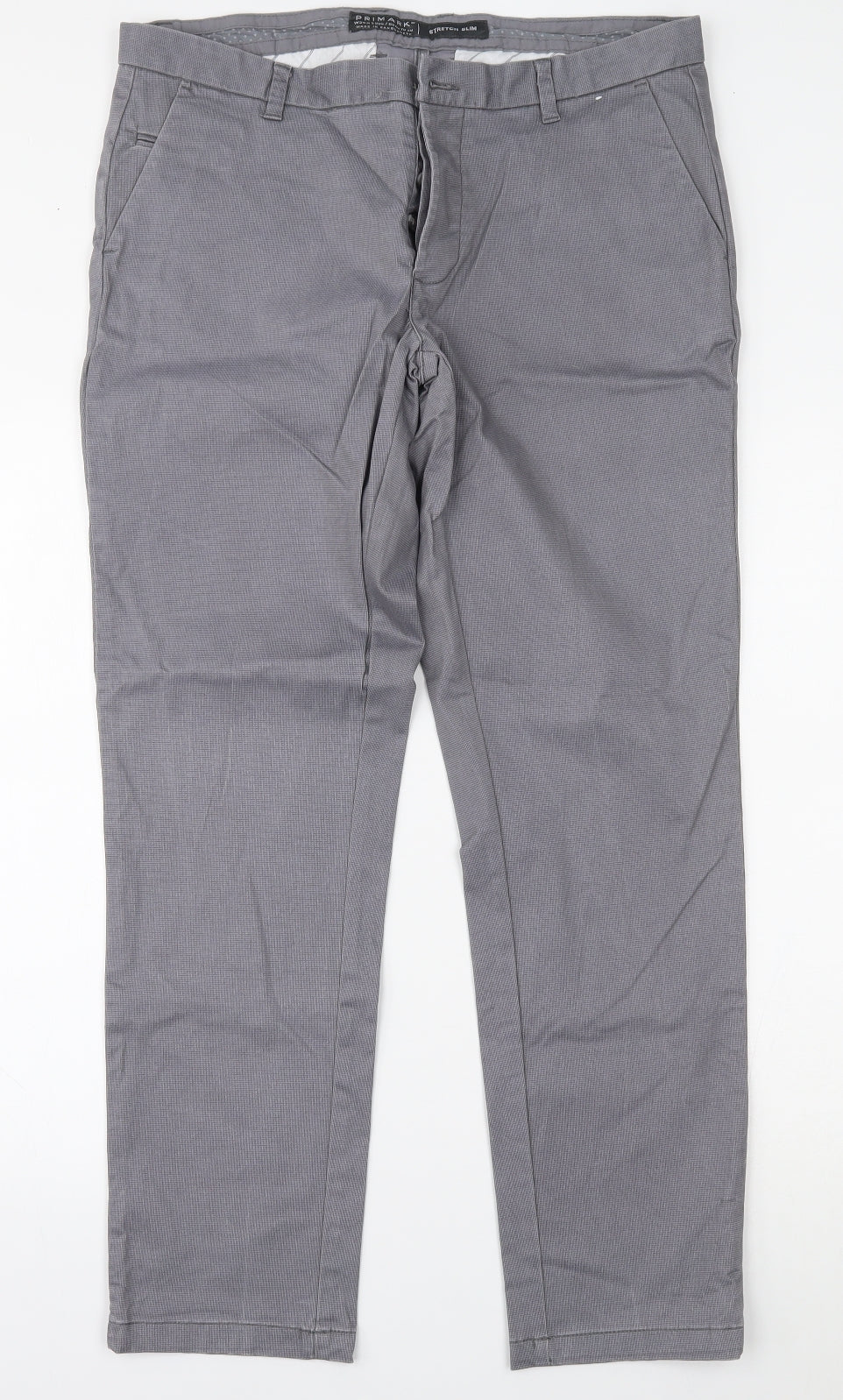 Primark Mens Grey   Chino Trousers Size 34 L30 in