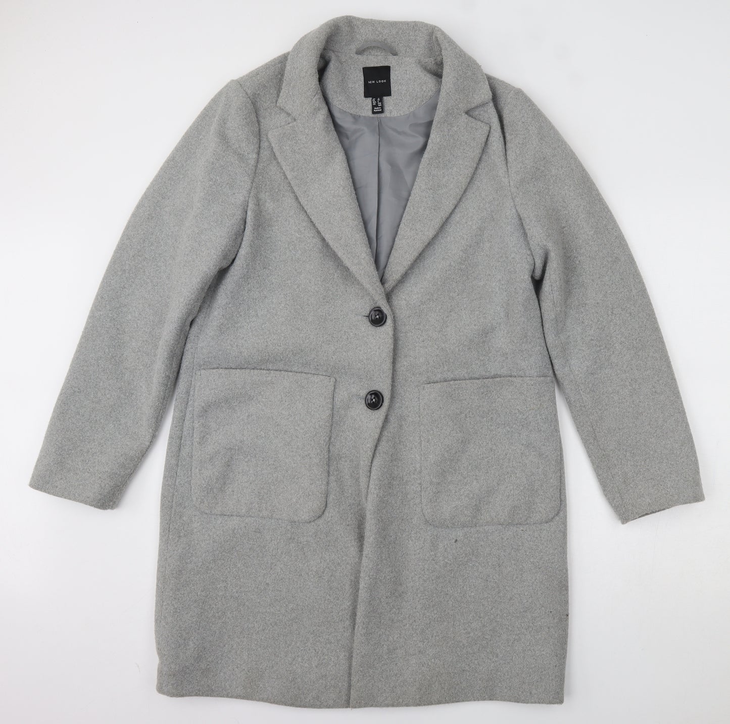 New Look Womens Grey   Trench Coat Coat Size 12