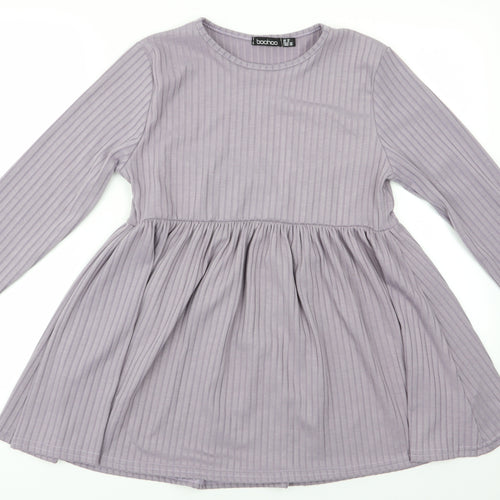 Boohoo Womens Purple   Basic Blouse Size 10