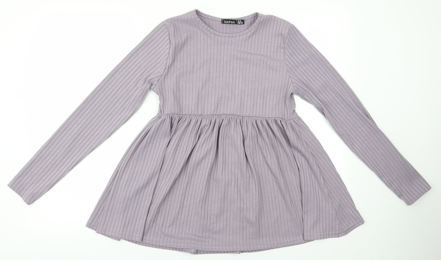 Boohoo Womens Purple   Basic Blouse Size 10