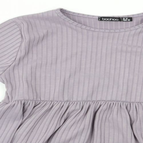 Boohoo Womens Purple   Basic Blouse Size 10