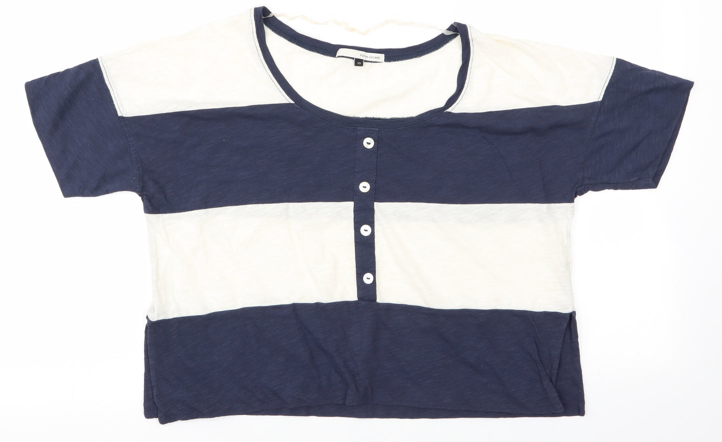 River Island Womens Blue Striped  Basic Blouse Size 10