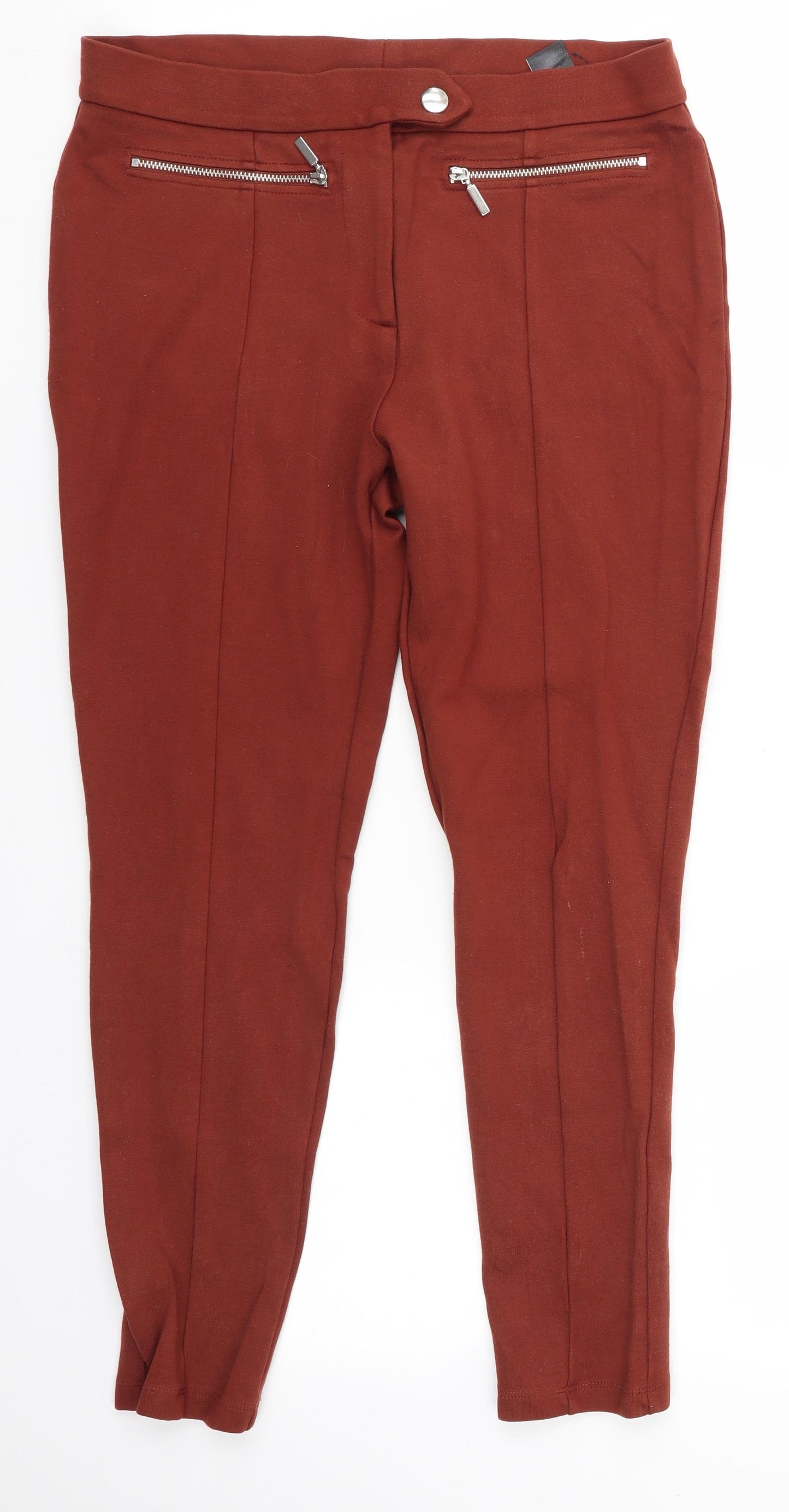 M&S Womens Brown   Dress Pants Trousers Size 12 L25 in