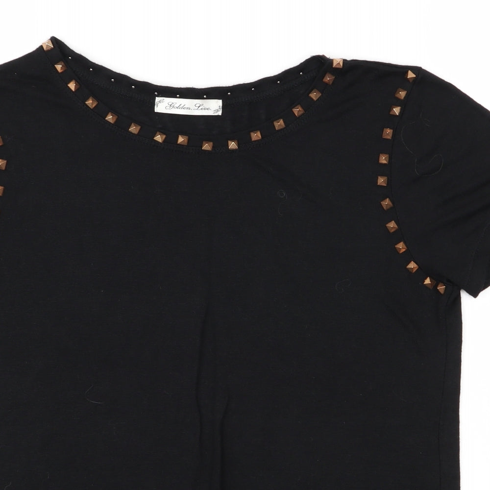 Golden Live Womens Black   Basic Blouse Size M