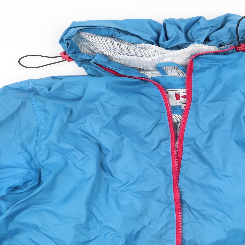 Sun Peaks Womens Blue   Rain Coat Coat Size XL