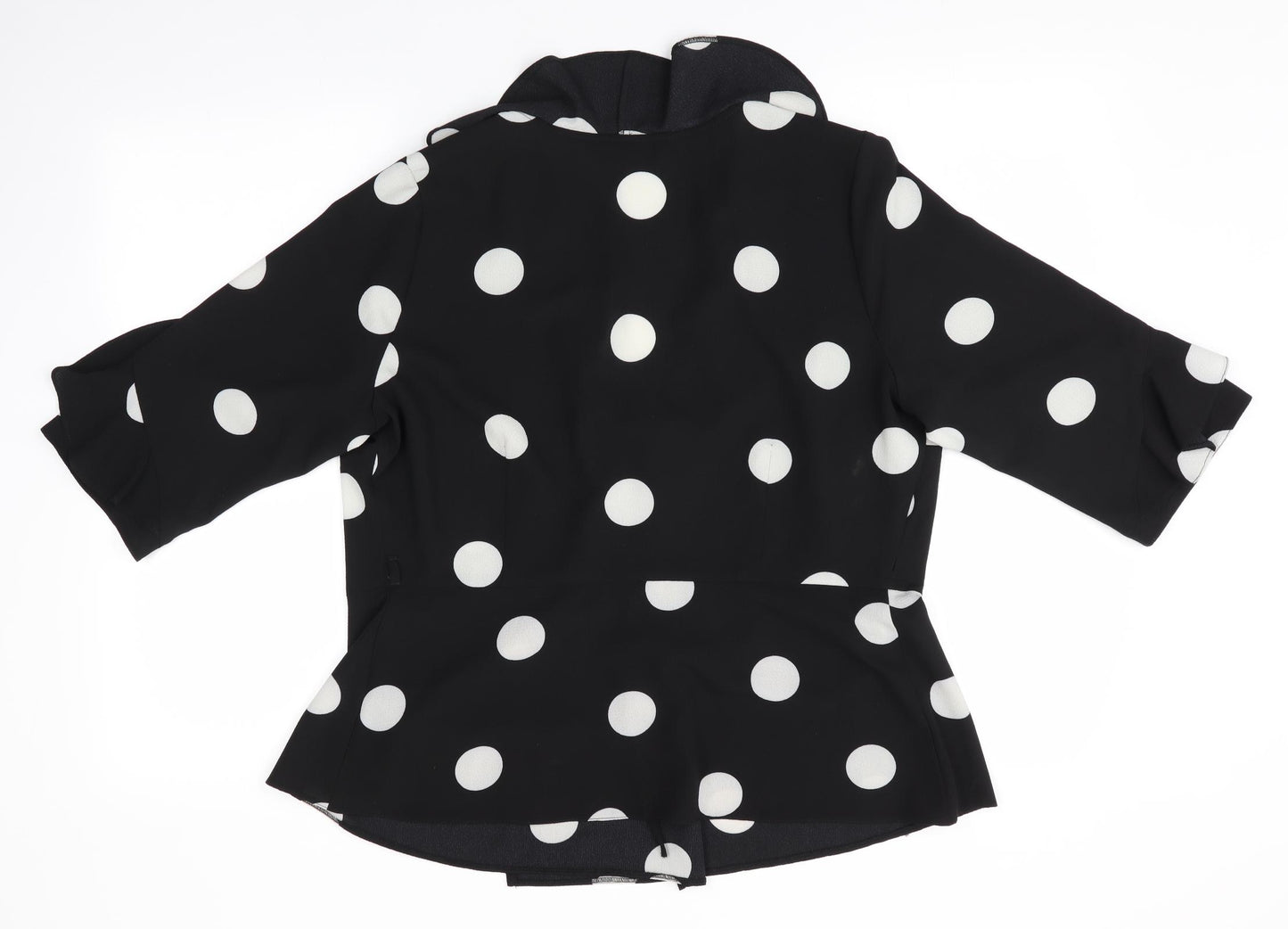 F&F Womens Black Polka Dot  Basic Blouse Size 14